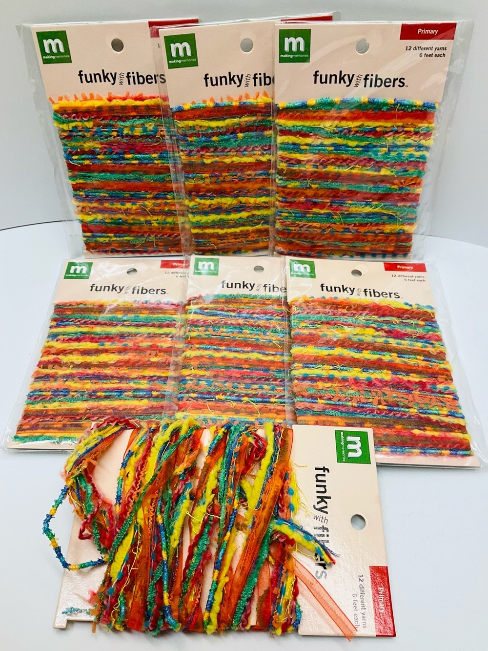 NEW 7pc Making Memories 2004 Funky Fibers Primary Craft Yarn Scrapbooking Arts